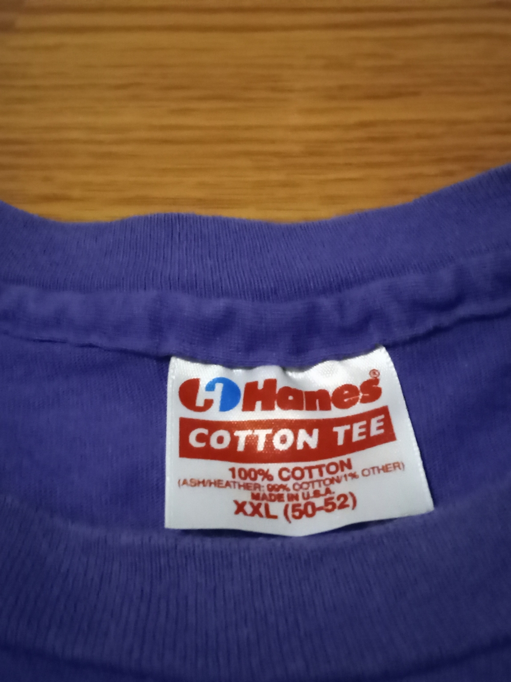 Vintage Hanes Purple Cotton Tee Size XXL